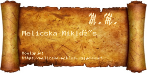 Melicska Miklós névjegykártya
